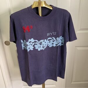 Vintage Brigham Young University Hawaiian Style T Shirt Tee Shirt